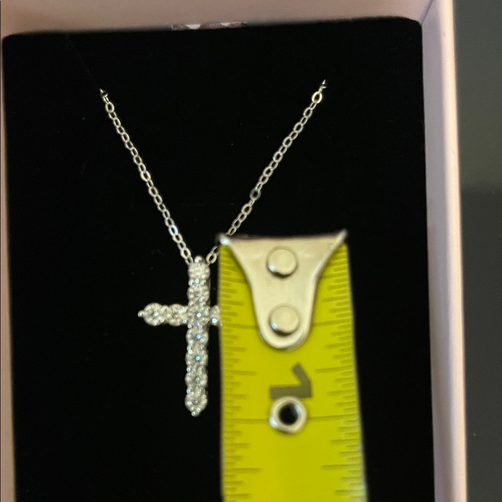 ๐1.1Ctw Moissanite 18K Gold Plated Jesus Cross Pendant Necklace GRA Certificate - Picture 12 of 12